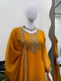 Latest Faux Georgette Designer Sharara Set With Thread And Sequnce Work