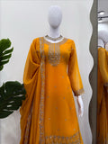 Latest Faux Georgette Designer Sharara Set With Thread And Sequnce Work
