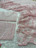 Premium Butterfly Net Embellished With Embroidery Sequins Jari And Thread Work Saree