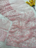 Premium Butterfly Net Embellished With Embroidery Sequins Jari And Thread Work Saree