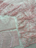 Premium Butterfly Net Embellished With Embroidery Sequins Jari And Thread Work Saree