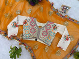 NEW SUPERHIT DESIGN ON NET FABRIC WITH HEAVY EMBROIDERY & FANCY LACE WORK SAREE WITH STITCH BLOUSE