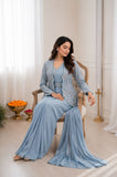 Ready To wea Heavy Crep Silk Designer Saree With Embroidery And Sequence
