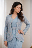 Ready To wea Heavy Crep Silk Designer Saree With Embroidery And Sequence