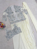 Ready To wea Heavy Crep Silk Designer Saree With Embroidery And Sequence