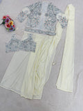 Ready To wea Heavy Crep Silk Designer Saree With Embroidery And Sequence