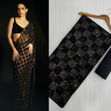 Sanya Malhotra Stunning Bollywood Style Sequins Sareee
