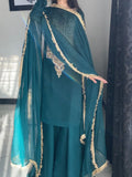 Designer Party Wear Fox Georgette Top Pallazo And Dupatta Set