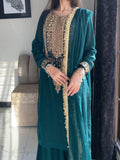Designer Party Wear Fox Georgette Top Pallazo And Dupatta Set