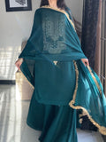 Designer Party Wear Fox Georgette Top Pallazo And Dupatta Set