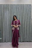 New Super Trending Embroidery Sequence work ready to wear saree with full koti