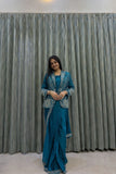 New Super Trending Embroidery Sequence work ready to wear saree with full koti