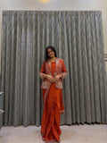 New Super Trending Embroidery Sequence work ready to wear saree with full koti