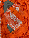 New Super Trending Embroidery Sequence work ready to wear saree with full koti