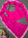 New Super Trending Embroidery Sequence work ready to wear saree with full koti