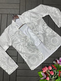 New Super Trending Embroidery Sequence work ready to wear saree with full koti