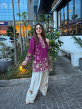 DESIGNER AND COMFORT EMBROIDERED FRENCH CRAPE CO-ORD SET