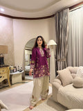 DESIGNER AND COMFORT EMBROIDERED FRENCH CRAPE CO-ORD SET