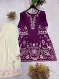 DESIGNER AND COMFORT EMBROIDERED FRENCH CRAPE CO-ORD SET