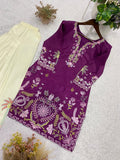 DESIGNER AND COMFORT EMBROIDERED FRENCH CRAPE CO-ORD SET