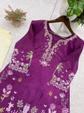 DESIGNER AND COMFORT EMBROIDERED FRENCH CRAPE CO-ORD SET