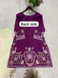 DESIGNER AND COMFORT EMBROIDERED FRENCH CRAPE CO-ORD SET