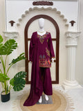 Designer Heavy Reyon  Farshi Plazo Set