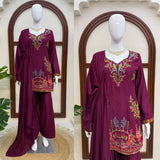 Designer Heavy Reyon  Farshi Plazo Set