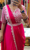 New Super Trending Embroidery cording work ready to wear saree with Embroidery Blouse