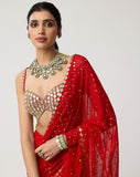 FAUX GEORGETTE WITH HEAVY 5MM SEQUINS EMBROIDERY WORK SAREE