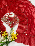 FAUX GEORGETTE WITH HEAVY 5MM SEQUINS EMBROIDERY WORK SAREE
