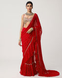 FAUX GEORGETTE WITH HEAVY 5MM SEQUINS EMBROIDERY WORK SAREE