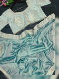 New Super Trending Embroidery cording work ready to wear saree with Embroidery Blouse