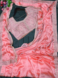 New Super Trending Embroidery cording work ready to wear saree with Embroidery Blouse