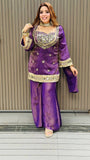 EXCLUSIVE 4 PIECE PLAZZO PAIR WITH REAL MIRROR AND EMBROIDERY WORK