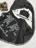 TRENDING INDO-WESTERN READY TO WEAR SAREE WITH FULLY EMBROIDERED KOTI