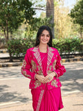 New Super Trending Party jacket with saree Ready to wear Embroidery work saree