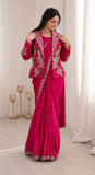 New Super Trending Party jacket with saree Ready to wear Embroidery work saree