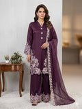 PAKISTANI SUIT WITH EMBROIDERED WORK TOP PLAZZO AND DUPATTA