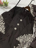 PAKISTANI SUIT WITH EMBROIDERED WORK TOP PLAZZO AND DUPATTA