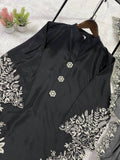 PAKISTANI SUIT WITH EMBROIDERED WORK TOP PLAZZO AND DUPATTA