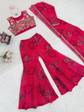 Designer Sharara Set Classy Tones With Premium Tibby Silk Fabric