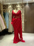 Heavy Quality Butterfly Net with Heavy 5mm Sequins Embroidery work Saree