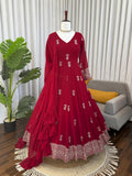 Faux Georgette Thread with Sequence work & Soft Micro Cotton Lining Salwar Kameez