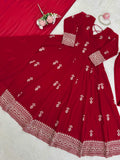 Faux Georgette Thread with Sequence work & Soft Micro Cotton Lining Salwar Kameez