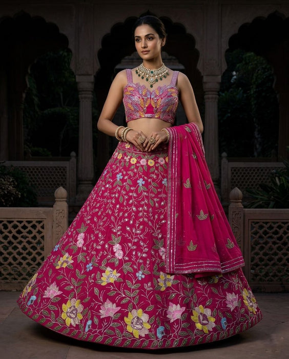 Rani Fox Georgette with Embroidery Sequins Work Beautiful Lehenga Choli