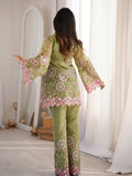 Premium Gold Crushed Silk with Elegant Embroidery Sequins Work Salwar Kameez