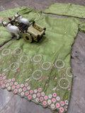 Premium Gold Crushed Silk with Elegant Embroidery Sequins Work Salwar Kameez