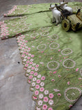 Premium Gold Crushed Silk with Elegant Embroidery Sequins Work Salwar Kameez