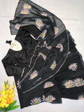 Super Hit Georgette Ruffle Ready To Wear Saree With Readymade Blouse